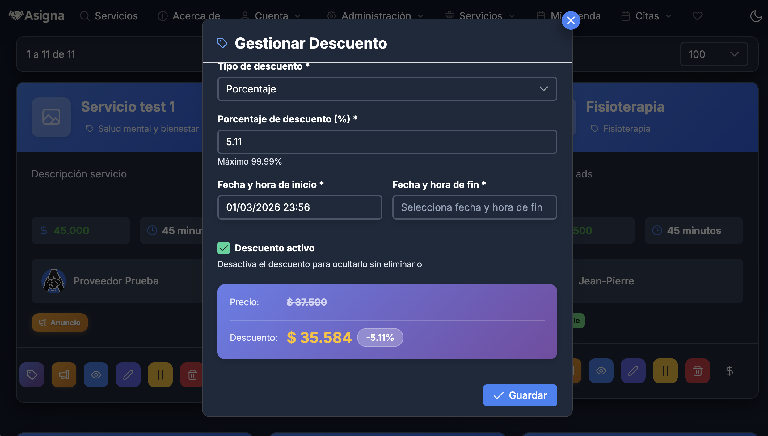 Gestión de Servicios
